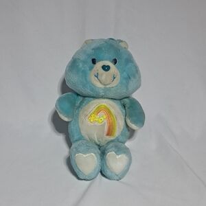 Vintage Care Bear‎ Wish Bear 1983 Plush 14" Kenner Rainbow Shooting Star Blue